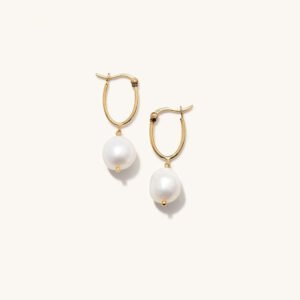 Organic Pearl Hoops